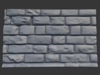 Chipped Stone Wall Structural 3D model