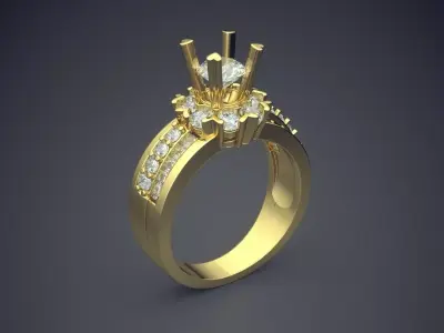 Very Luxury Engagement Ring CAD 3563 3D print model