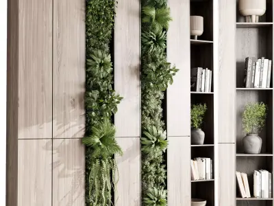 Vertical Wall Garden With cabinet furniture Low-poly 3D model