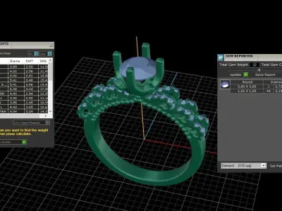 engagement ring 3D print model 8