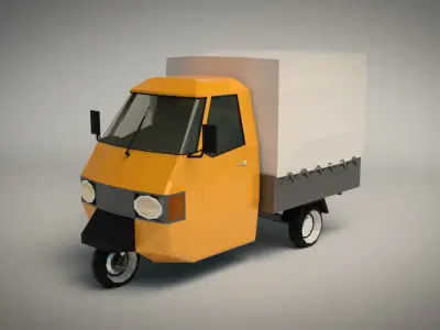 Low Poly Three Wheeled Truck Low-poly 3D model