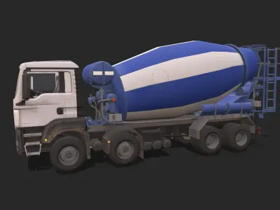 Concrete Mixer Low-poly 3D model