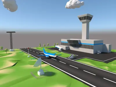 Airport Cartoon 3D model