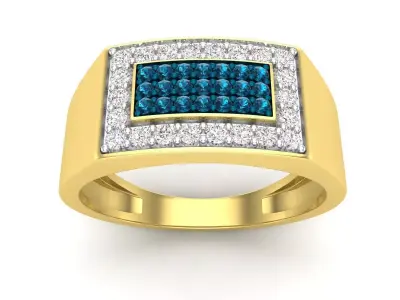 AV 647 Diamond Mens Flashy Hip Hop Pinky Ring 3D print model