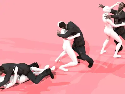 Zombie Finisher Animation Pack Low-poly 3D model