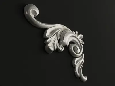 3D Carved decor corner piece 3D model 3D model