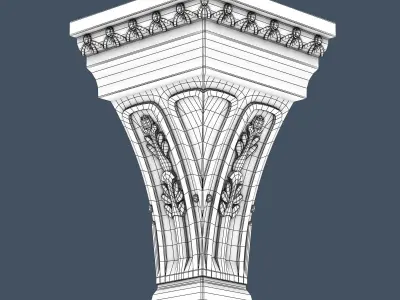 Decorative Crown Molding 3D model 2