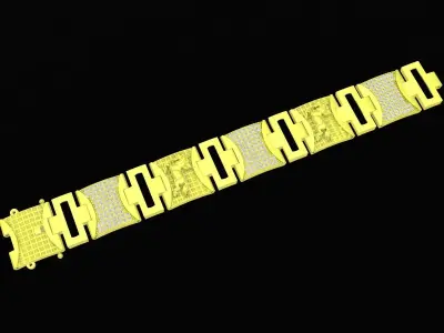 Luxury Link Bracelet 3D Model for Jewelry  4122 3D print model