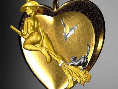 Pendant Witch 3D print model