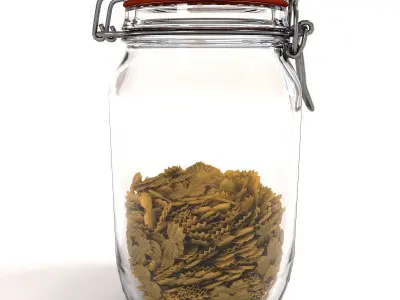 Glass Jar with farfalla pasta  3D model