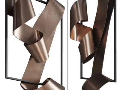 070 Brass Landscape 1908 sculpture by Martha Sturdy 3D model