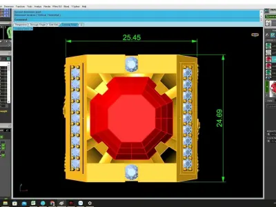 Luxury Large Gemstone Signet Ring 3D Model 4273 3D print model