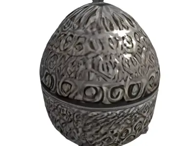 Elegant Silver Filigree Jewelry Box Low-poly 3D model