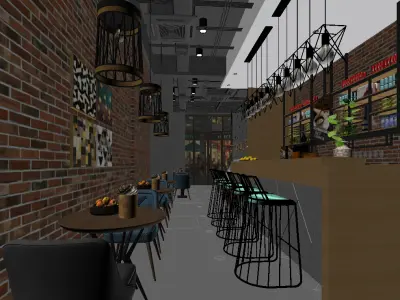restaurant interior scenes 3D model