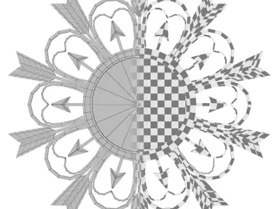 Decorative Sunburst Arrow Accent Mirror GRKS3682 3D model