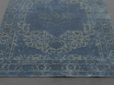 Carpet C rug with ornate pattern 3D model