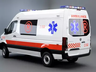 Mercedes Sprinter 4x4 White Ambulance 3D model