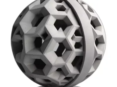 Modern Hexagonal Concrete Decorative Sphere Low-poly 3D model