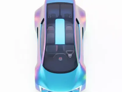 Iridescent Next-Gen Electric Concept Car Low-poly 3D model