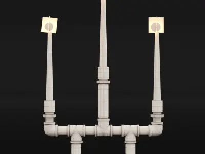 Candlestick set 6 candle holder 3D model