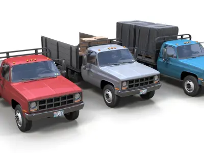 Farmer truck Low-poly 3D model