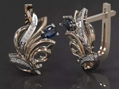 Phoenix Feather Earrings 3D print model
