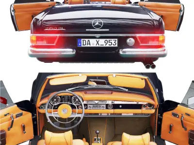 Mercedes Benz 280sl Pagoda Rigged Vray 3D model
