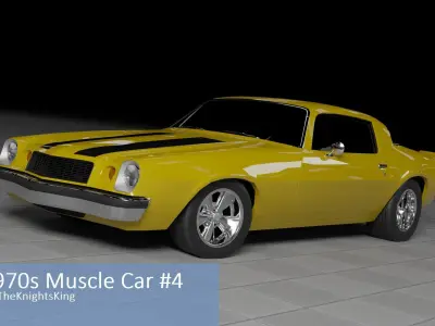 60s and 70s Car Pack 2 - 6 Cars Low-poly 3D model