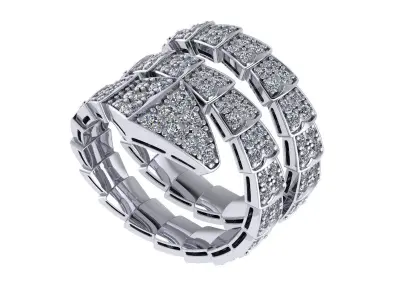 BVLGARI snake diamonds ring 3D print model 3D print model