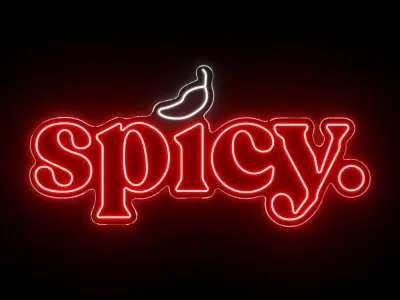 Spicy Neon Sign 3D model