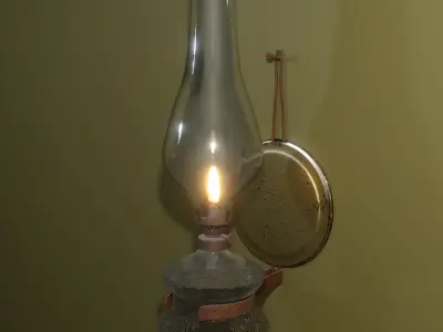 Oil vintage lamp 3D model