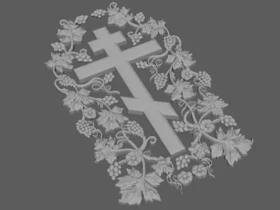 dekor gold cross 3D model