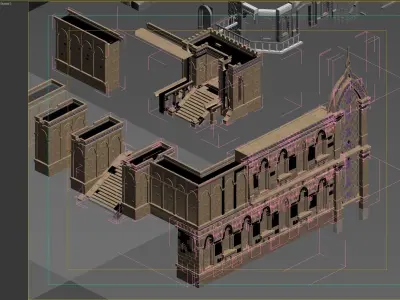 castle wall 3D model