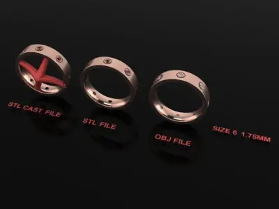 Infinity Diamond Box Band Ring Engagement Fashion Size6 3D print model