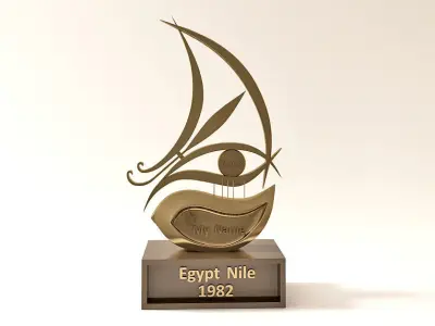 Nile Boat Golden Trophy 3D model