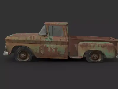 Abandoned Car - Chevrolet C10 Pickup Low-poly 3D model