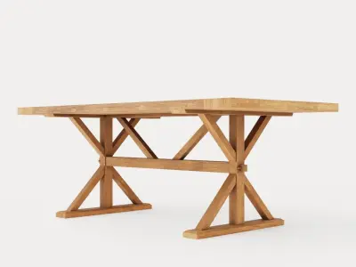 Lyon Dining Table 200x100 Cm Vintage Nature Low-poly 3D model