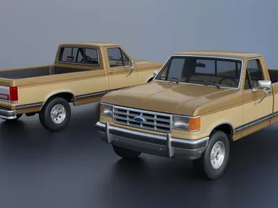 Pickup Truck F-150 Long Bed 1987 3D print model