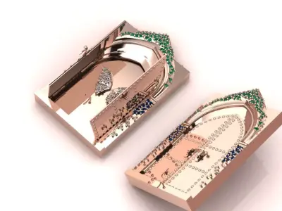 The Azure Butterfly Portal Necklace jewellery - for Her 3D print model