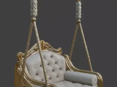 Luxury Gold Baroque Swing Chair 3D model