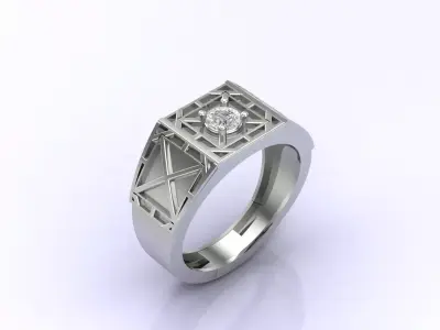 Print Ready STL 3DM  Gents Rings Diamond Men Ring  3D print model 126