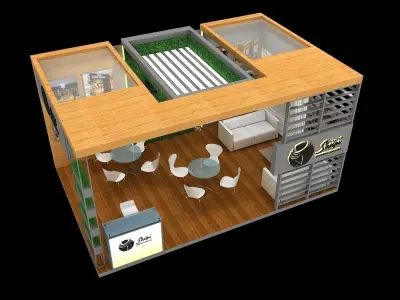 6mtr x 4mtr 3 side open exhibition stands models 3D print model