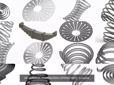 MECHANICAL ENGINEERING SPRING PACK 3D Model Collection
