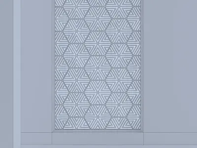 3d screen window with geometric pattern Low-poly 3D model