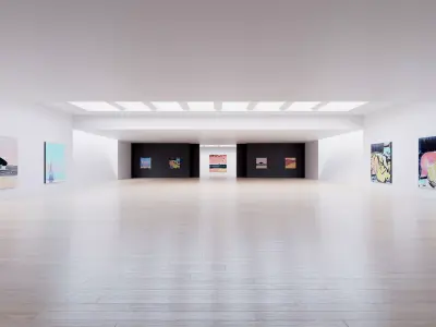 Art Museum Gallery Interior 6 Low-poly 3D model