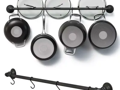 Hanging Rack Pans Set 3D model