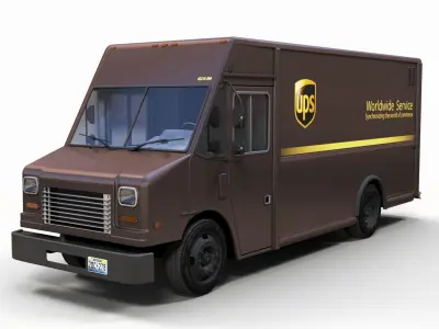 UPS van Low-poly 3D model