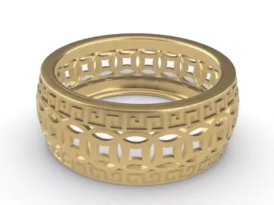 0263 Chinese Coin Ring 3D print model