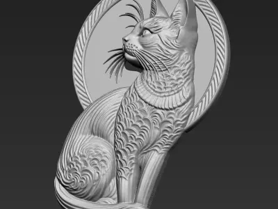 Cat Pendant A48 3D print model