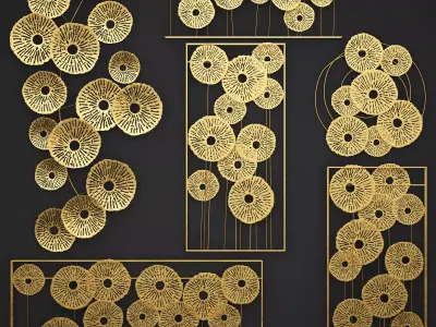 Gold Wall art Sculpture 3D model